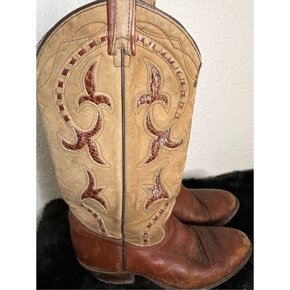 Texas Boot co. Country/Western Men's size 8 D Brown Leather Boots ~